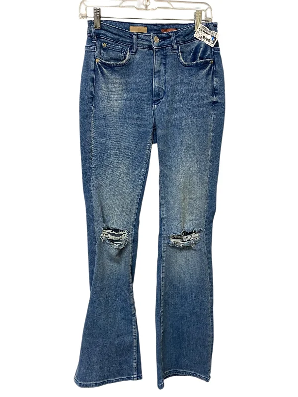Designer Skinny Men's JeansJeans Flared By Pilcro In Blue Denim, Size: 4