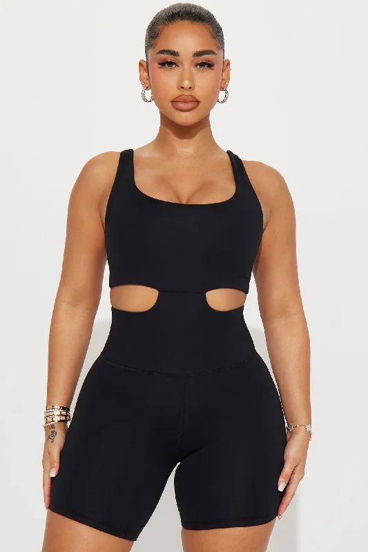 Rotation Super Soft Active Romper - Black