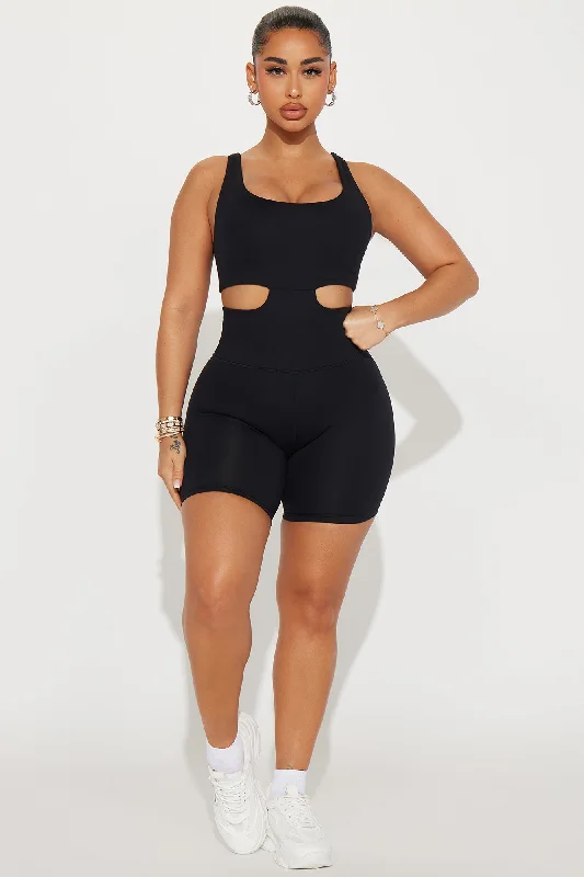 Rotation Super Soft Active Romper - Black