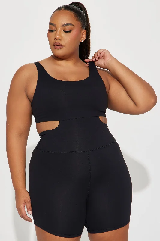 Rotation Super Soft Active Romper - Black