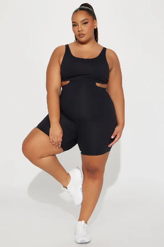 Rotation Super Soft Active Romper - Black