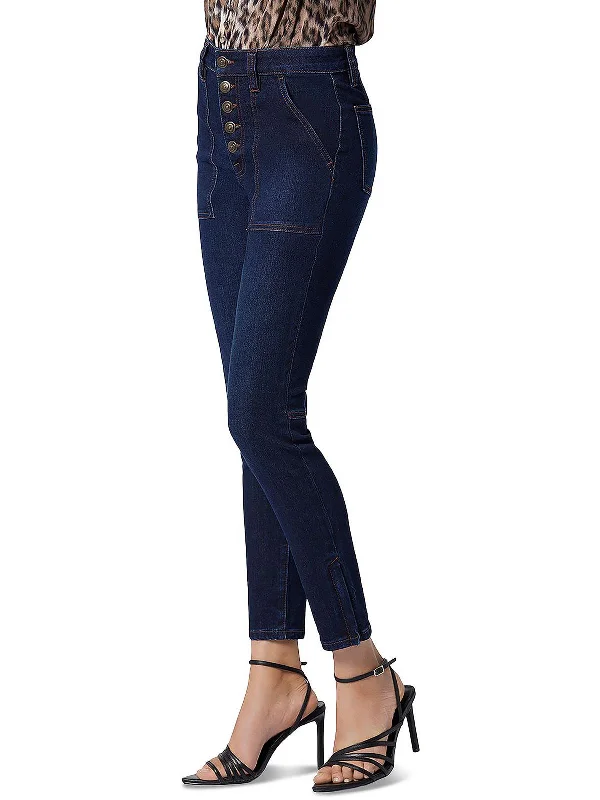 Womens Skinny Dark Wash High-Waist Jeans