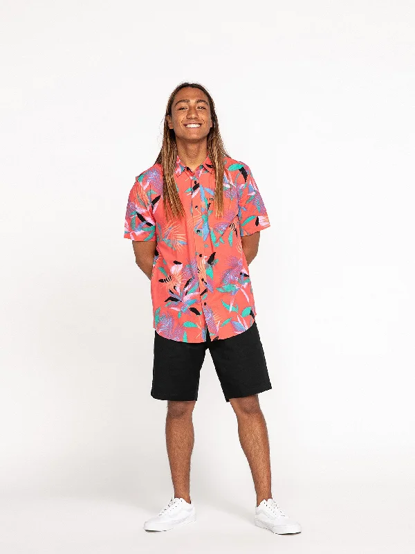 Men's Short-Sleeve Shirts for Warm WeatherLeaf Spray Short Sleeve Shirt - Lava Rock Red