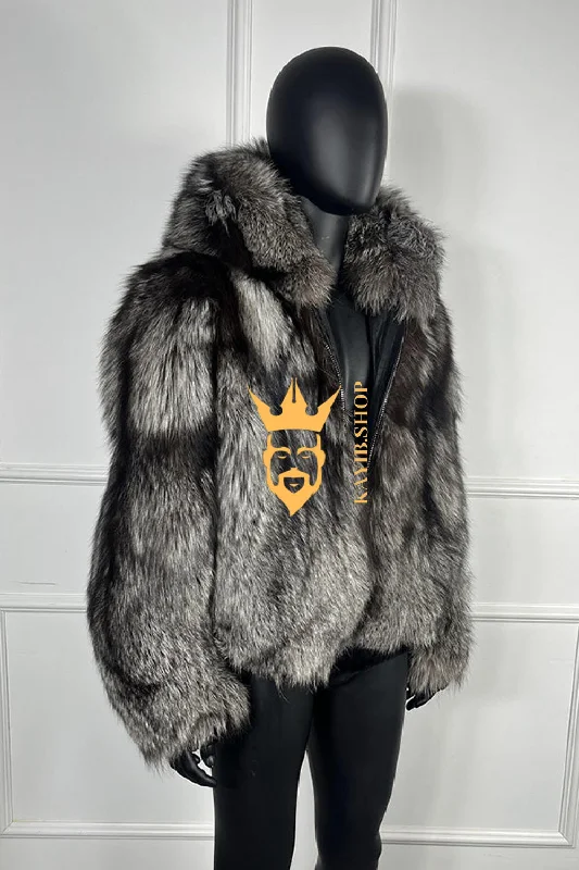 Men's Coats for WorkLuxury Handmade Premium fox fur & wool Real Fur Coats with Rex Rabbit Fur
