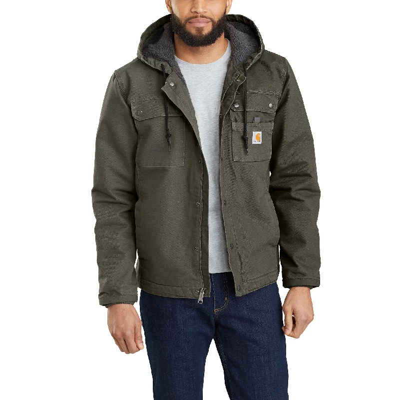 Men's Coats for City WearRelaxed Fit Washed Duck Sherpa-Lined Utility Jacket